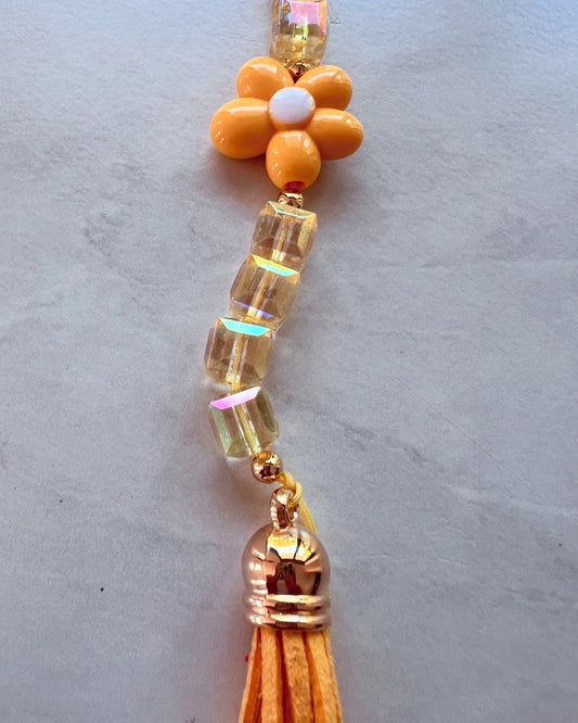 Happy Flower bag charm- short