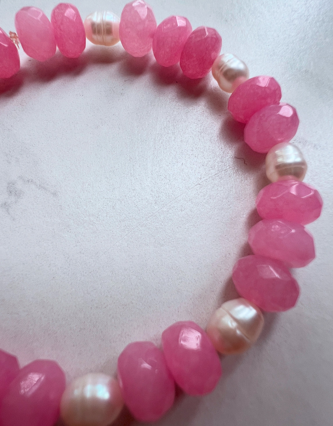 Pink Chai Moti Bracelets scattered pearls- Compassion