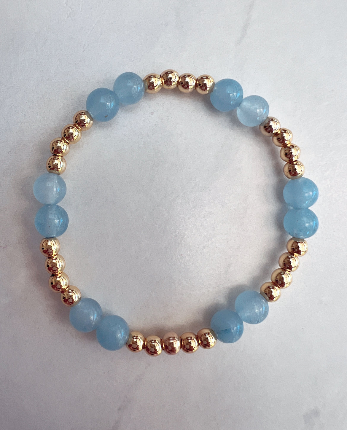 Aquamarine Chamak Powerbead Bracelet- Courage