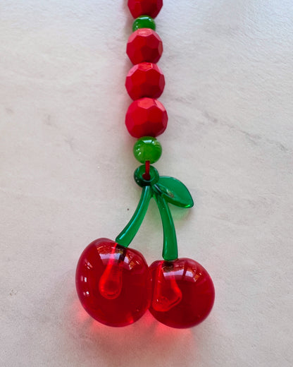 Cherry Drop bag charm- Short