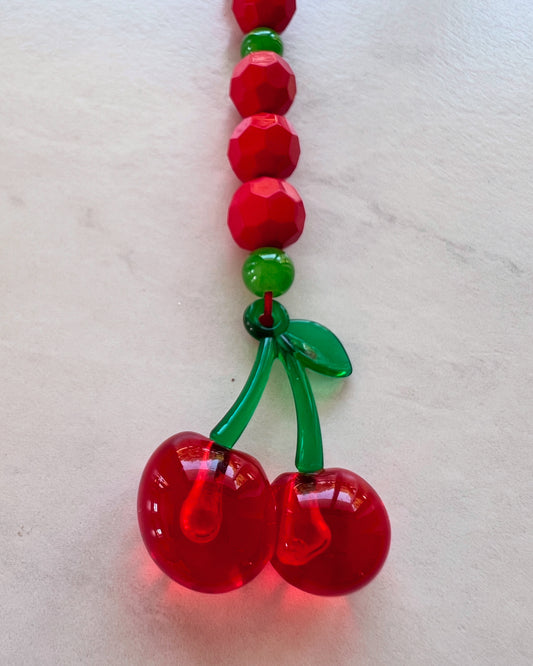 Cherry Drop bag charm- Short