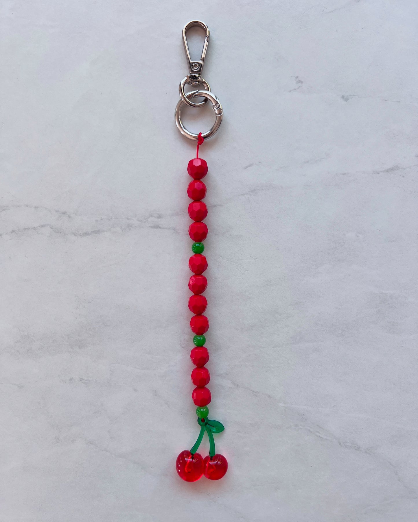 Cherry Drop bag charm- Short