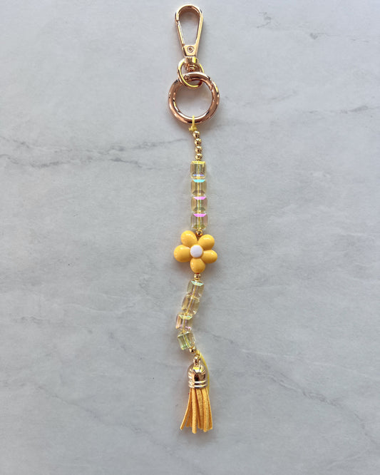 Happy Flower bag charm- short