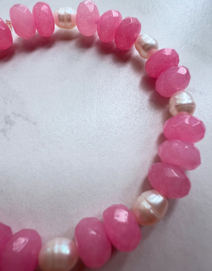 Pink Chai Moti Bracelets scattered pearls- Compassion