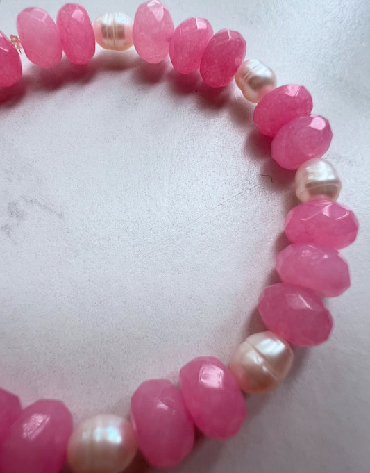 Pink Chai Moti Bracelets scattered pearls- Compassion