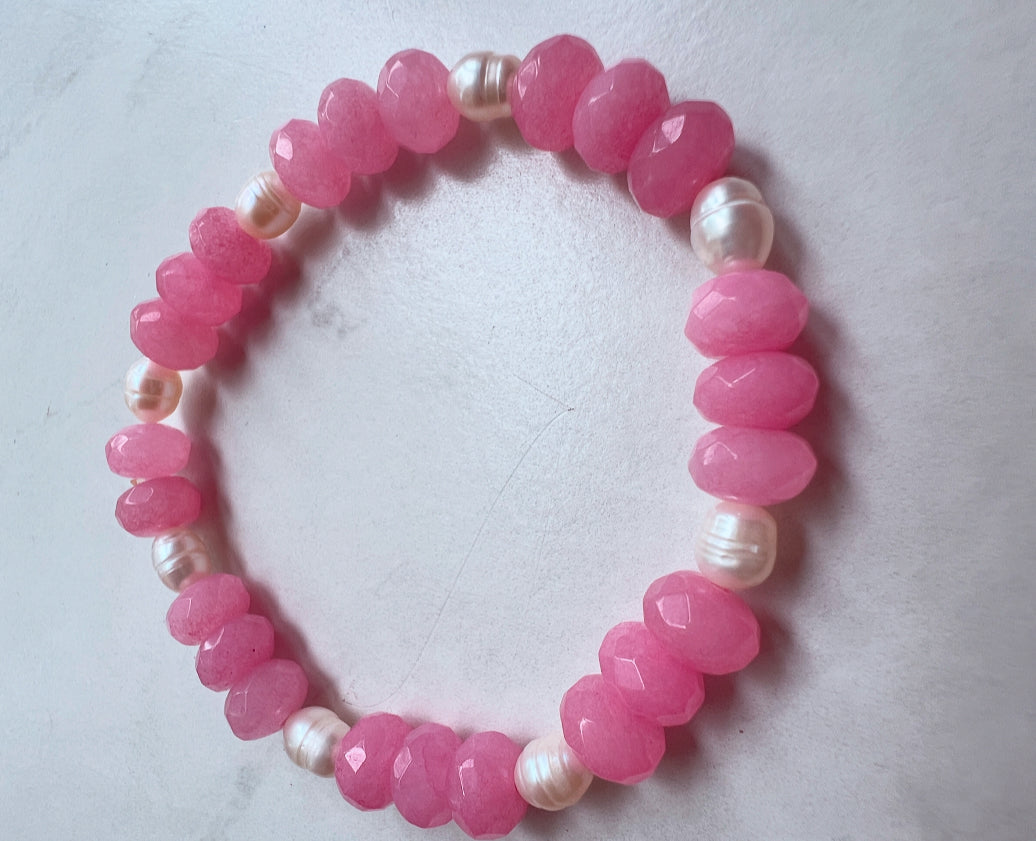 Pink Chai Moti Bracelets scattered pearls- Compassion