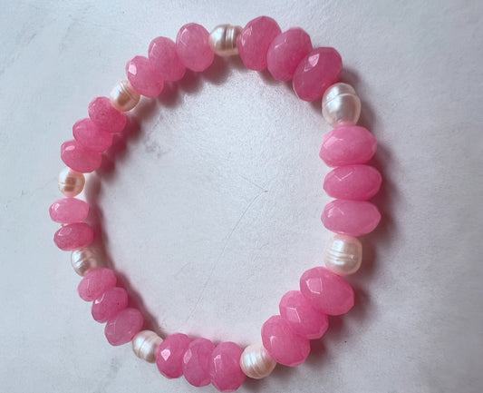 Pink Chai Moti Bracelets scattered pearls- Compassion