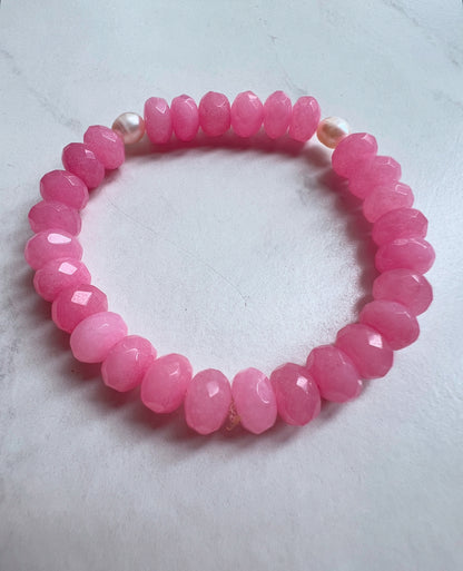Pink Chai Moti Bracelets two pearls- Compassion