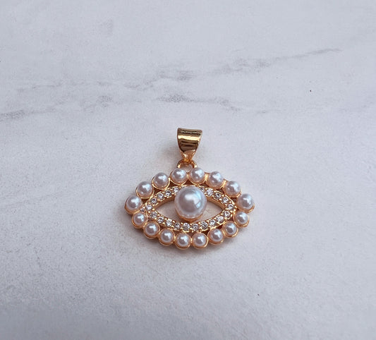 Gold and Pearl Evil Eye