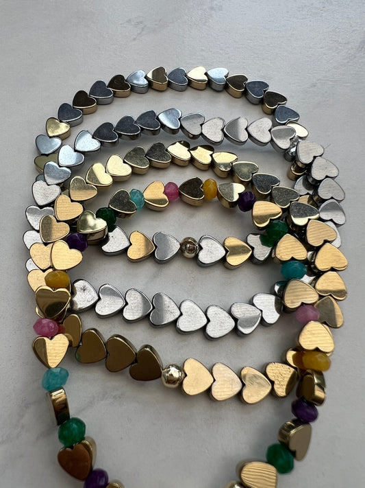 Gold and Silver Never ending love bracelet