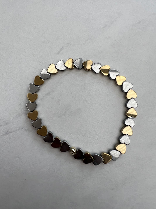 Gold and Silver Never ending love bracelet