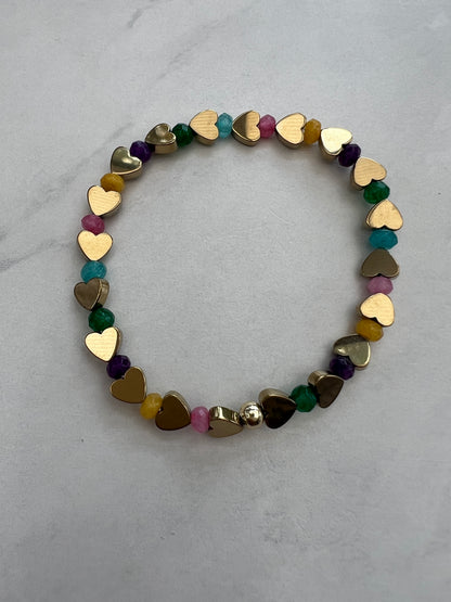 Gold and Jade Never ending love bracelet