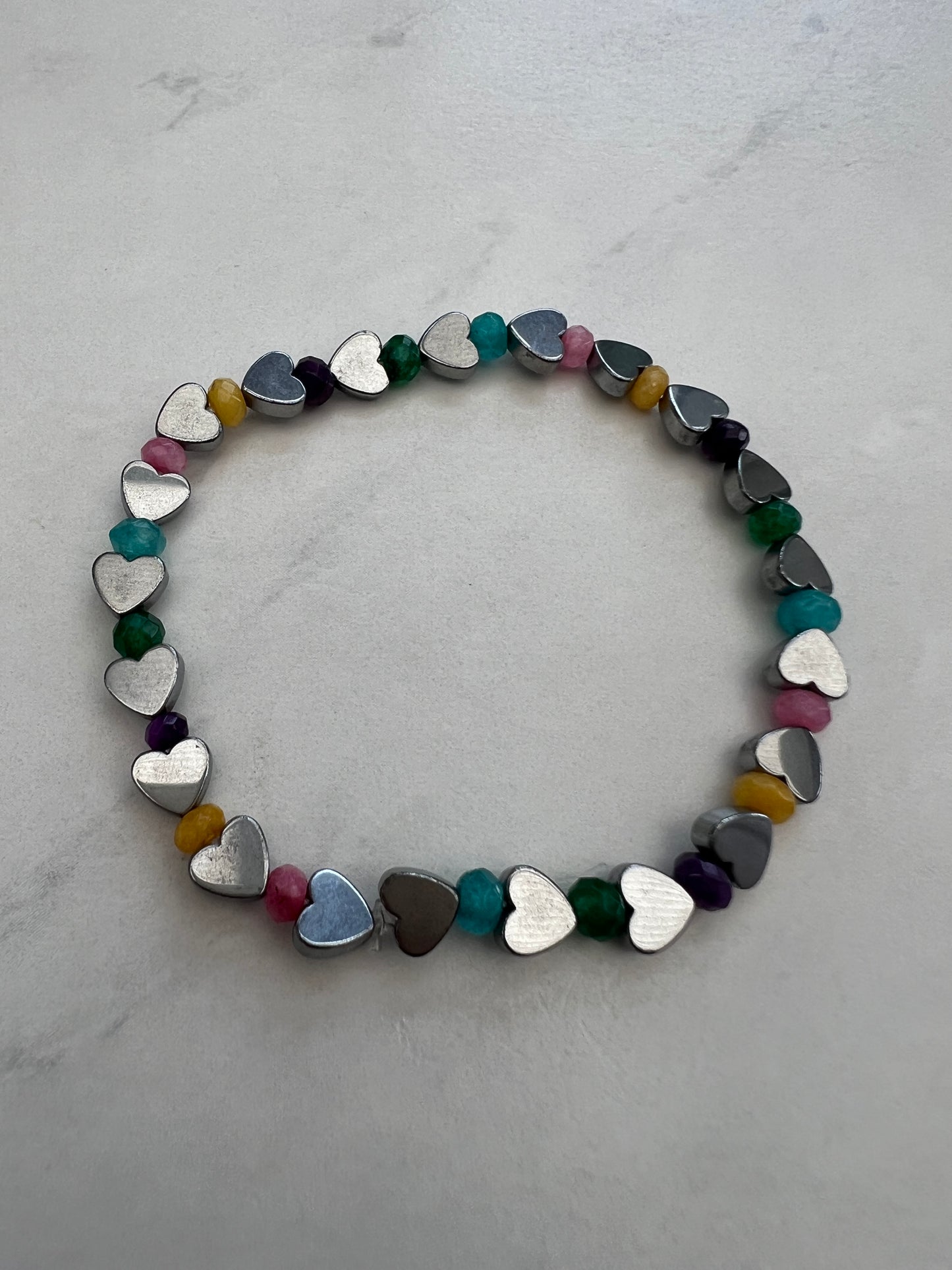 Silver and Jade Never ending love bracelet