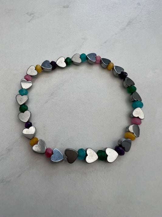 Silver and Jade Never ending love bracelet