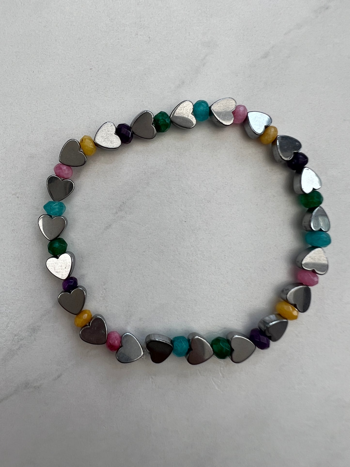 Silver and Jade Never ending love bracelet