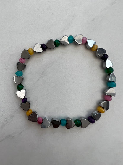 Silver and Jade Never ending love bracelet