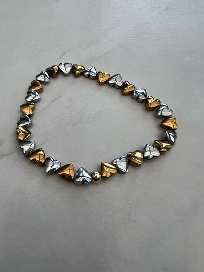 Puffy heart never ending love- Gold and Silver