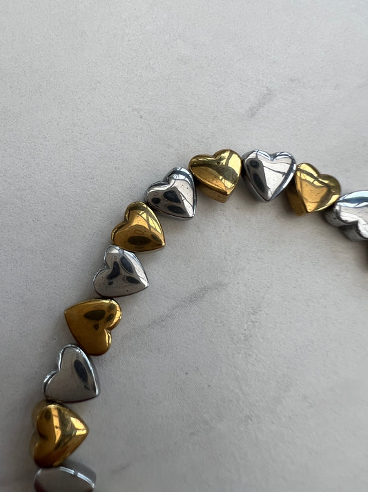 Puffy heart never ending love- Gold and Silver