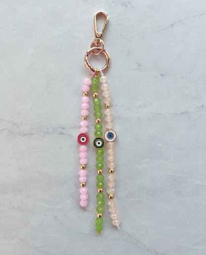 Green Candy Eye bag charm- short