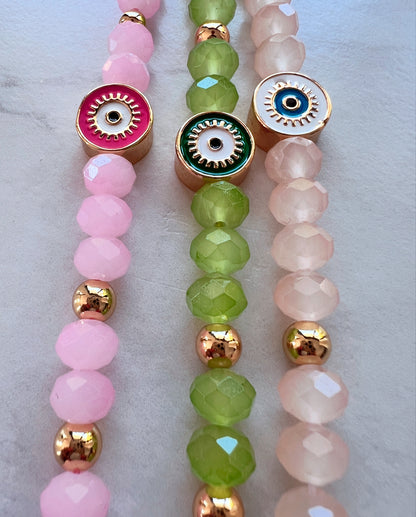 Green Candy Eye bag charm- short