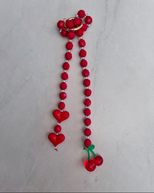 Cherry Drop- Long bag charm