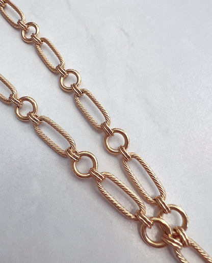 Paperclip Necklace with Evil Eye disc pendant
