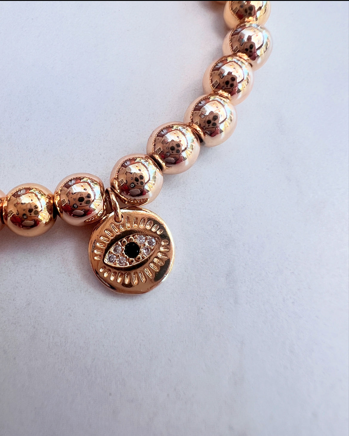 Chamak Bracelet with Evil Eye hammered charm