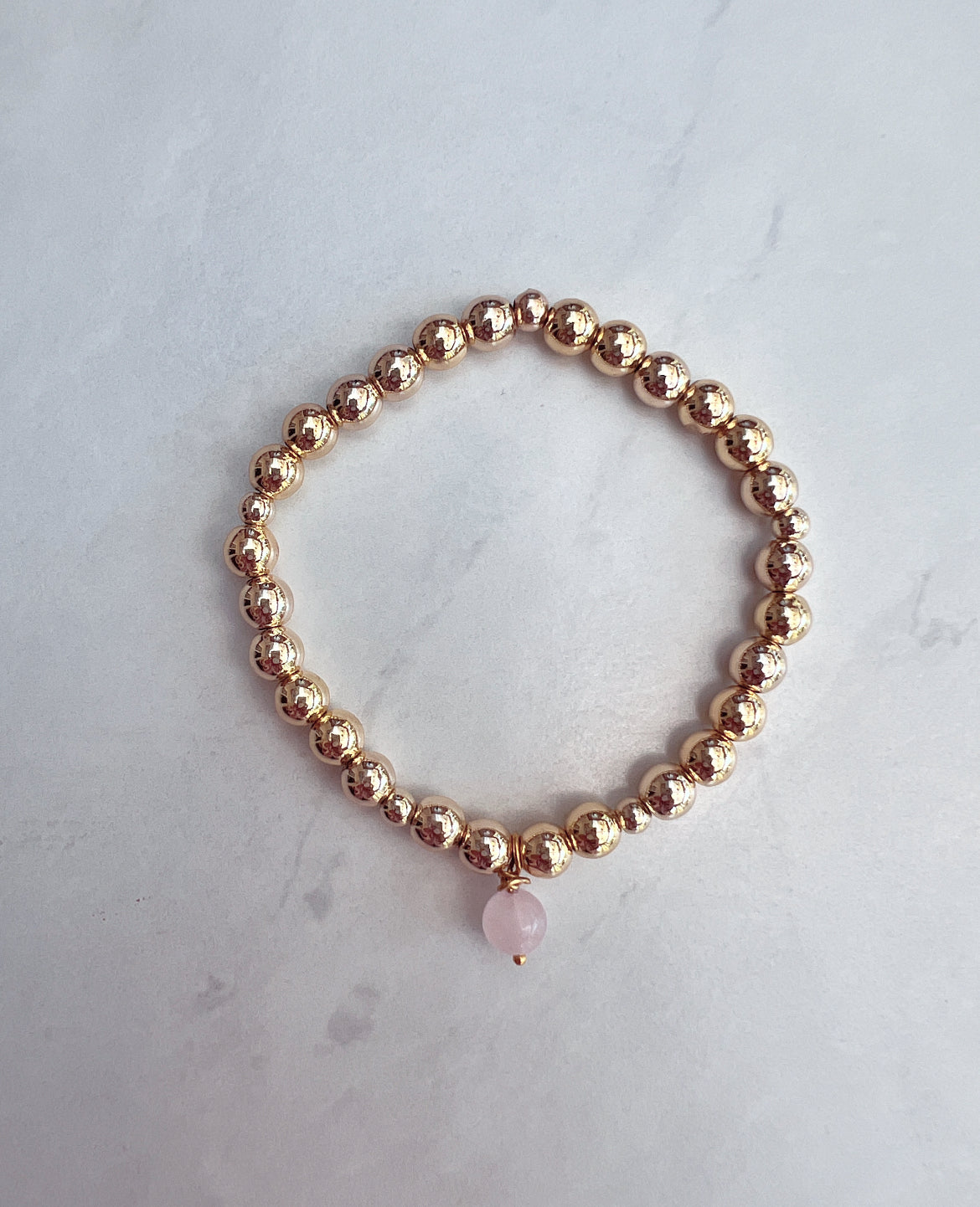 Rose Quartz charm Powerbead Bracelet