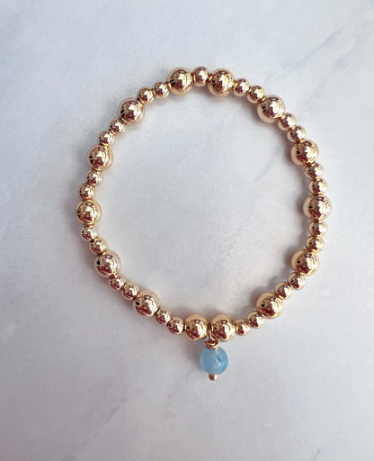 Aquamarine charm Powerbead Chamak bracelet
