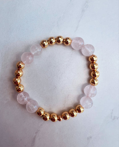 Rose Quartz Chamak Powerbead Bracelet- Love