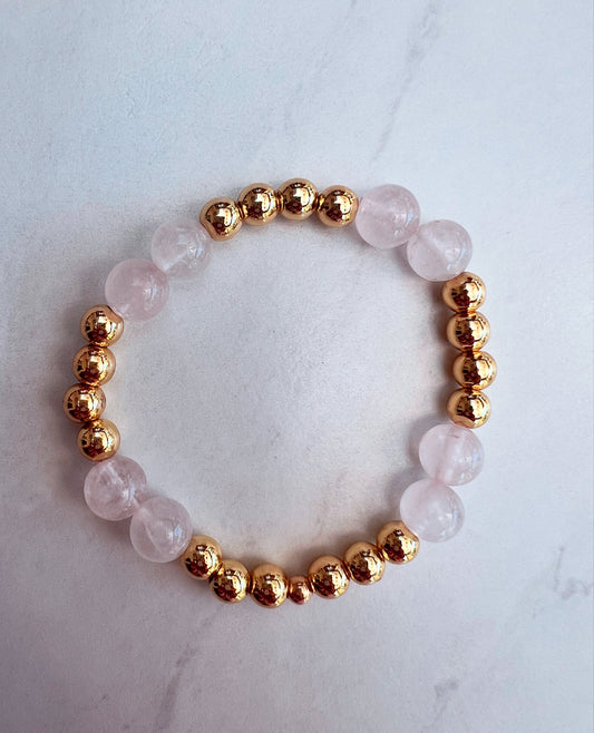 Rose Quartz Chamak Powerbead Bracelet- Love