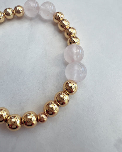 Rose Quartz Chamak Powerbead Bracelet- Love