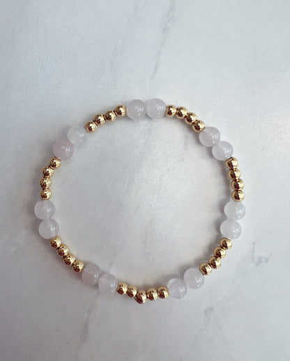 Mini Rose Quartz Chamak Powerbead Bracelet- Love
