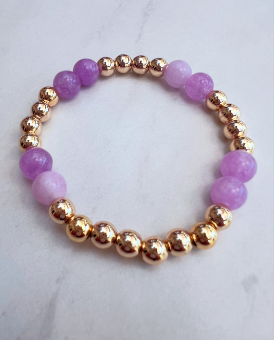 Amethyst Chamak Powerbead Bracelet- Peace