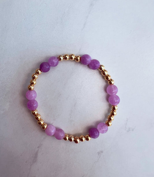 Mini Amethyst Chamak Powerbead Bracelet- Peace