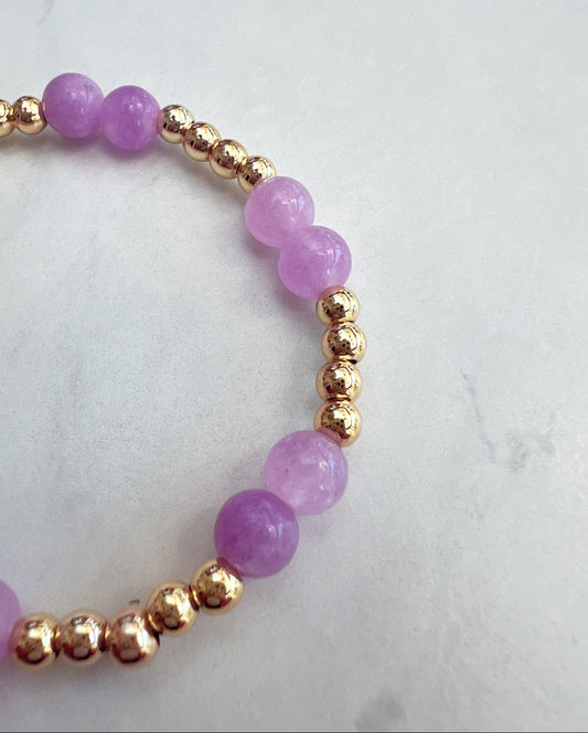 Mini Amethyst Chamak Powerbead Bracelet- Peace